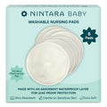 Nintara Baby Reusable Nursing Pads – Pack of 6 with Laundry Bag | Soft & Absorbent Breast Pads, Bamboo Viscose Blend, Contoured Fit, Leak-Resistant