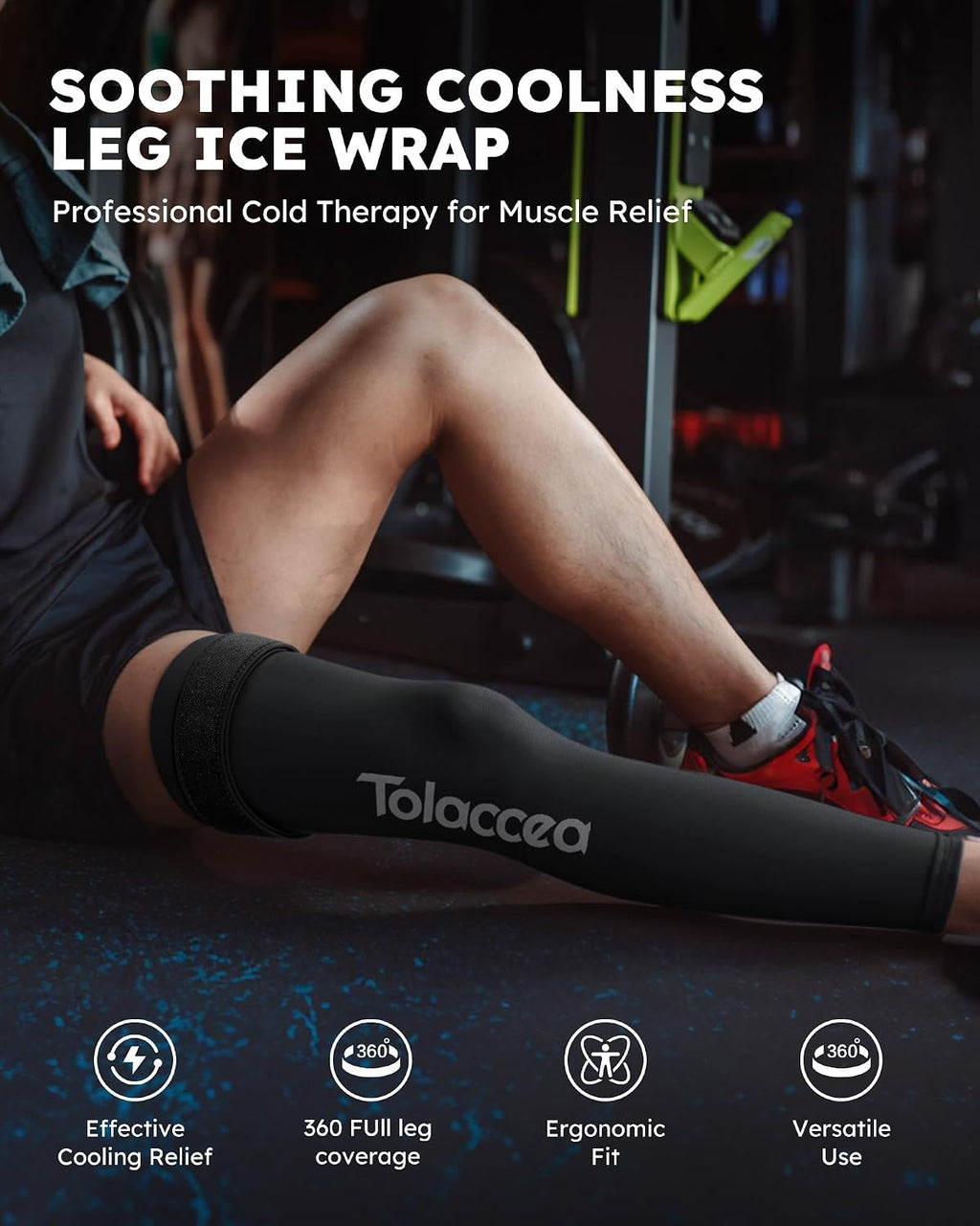 Full Leg Ice Pack Wrap, 360° Entire Leg Gel Cold Therapy Sleeve with Strap | 360° Entire Leg Coverage, Expert-Grade Gel, Stay Flexible Frozen, Leak-Proof, Hot & Cold Therapy, Leg Muscle Recovery
