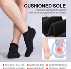 LEVSOX Ankle Compression Socks for Women and Men, Bamboo Viscose Low Cut Cushioned Athletic Running Socks