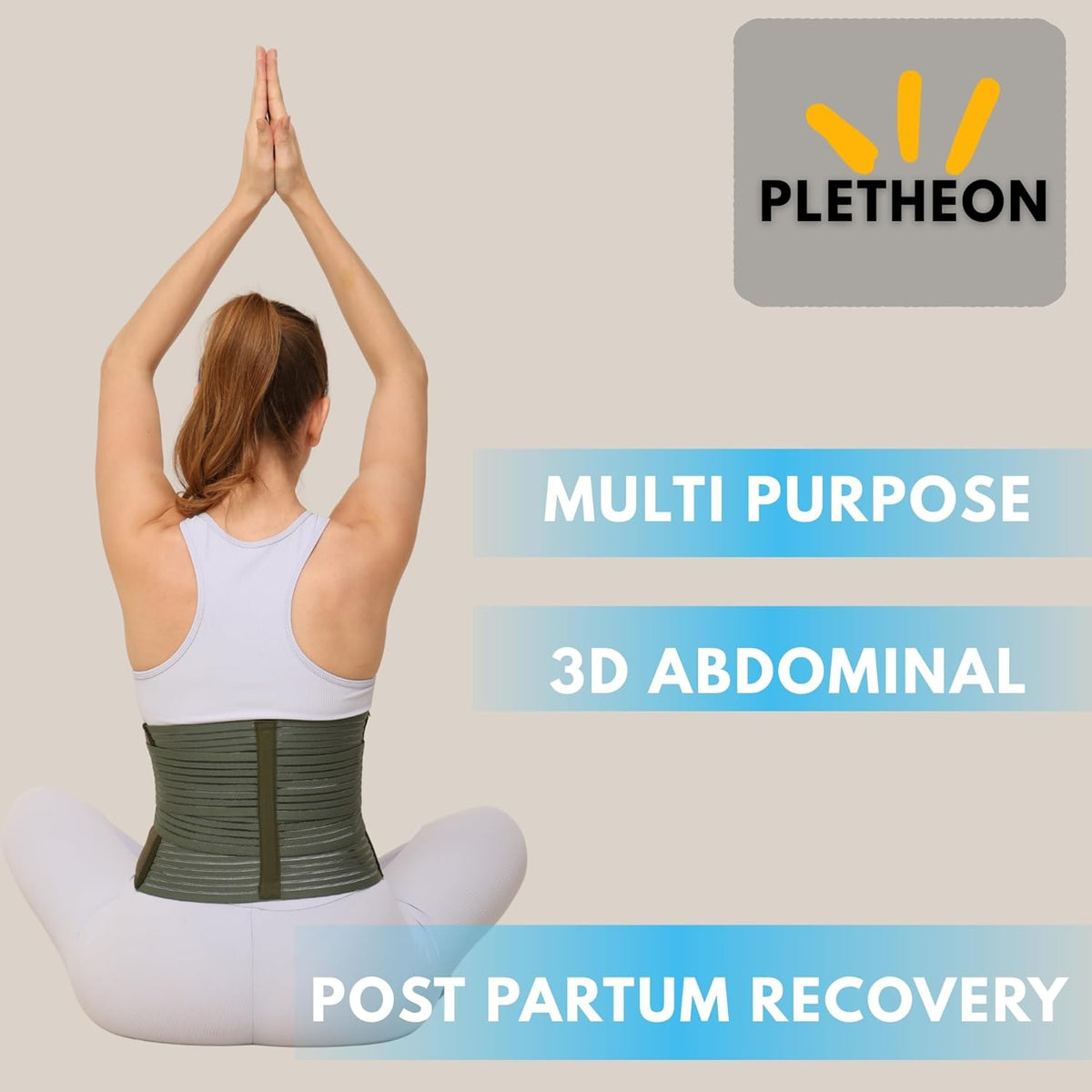PLETHEON Post Pregnancy Belt Green – After Delivery Abdominal Support Belt | Postpartum Tummy Tucker | Waist & Back Support | Adjustable Compression Wrap
