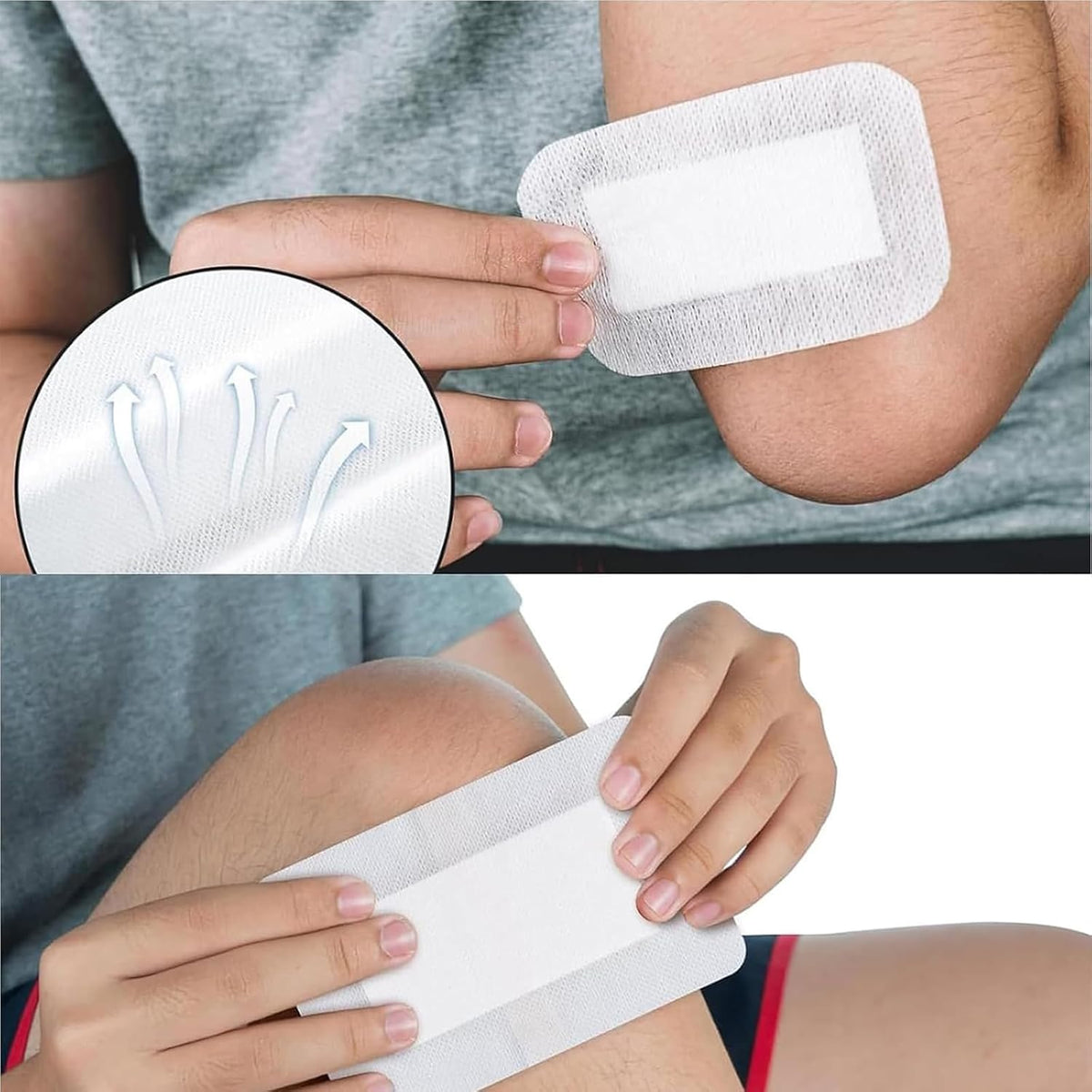 30 PCS Adhesive Wound Dressing, Non-Woven Sterile Pads with Waterproof Protection for Showers and Daily Activities, 10cm x 10cm Size for Cuts, Burns and Post-Surgical Care