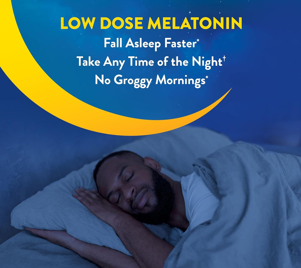 MidNite Back to Sleep Low Dose, 1.5 mg Melatonin Sleep Aid, Non-Habit Forming, Herbal Dietary Supplement for Adults, Drug-Free, Gluten-Free & Lactose-Free, Vegetarian, Vegan, 30 Quick Melt Tablets