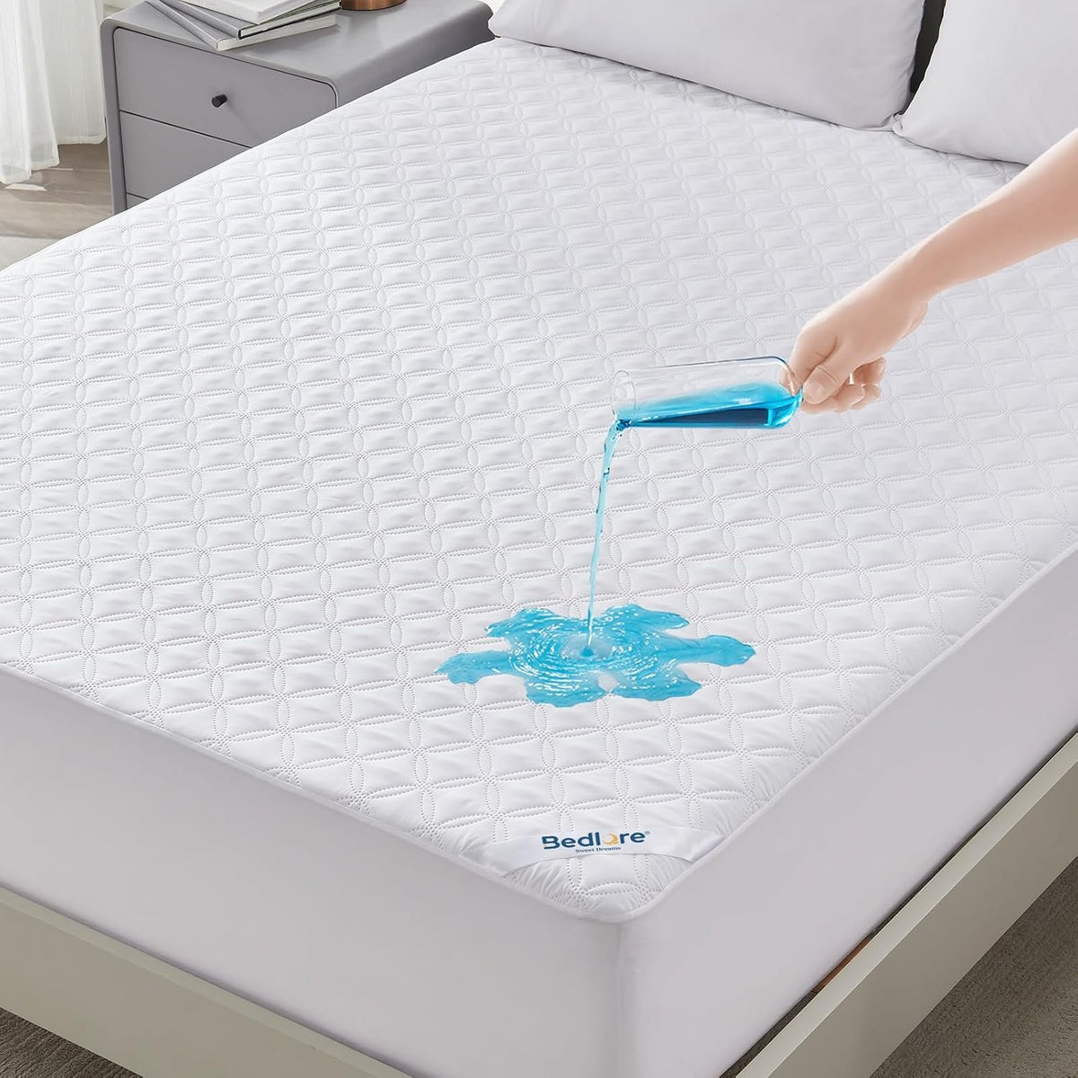 BEDLORE Waterproof Queen Size Mattress Protector, Deep Pocket Fit, Washable | Soft Noiseless Breathable Bed Mattress Cover Pad, Fits 6-18 Inch Deep Mattresses, Ideal for Home, Bedroom, Hotel, White
