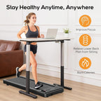 Walking Pad Under Desk Treadmill, Portable Compact Electric Walking Treadmill, Quiet Fitness Machine with Remote Control & LED Display for Home Office