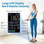 Lepulse Smart Scale for Body Weight, 8-Electrode Body Composition Scale | with BMI Body Fat Muscle Mass, Rechargeable Digital Body Scale with 20 Metrics in App, Large Color Display and Report, Black