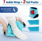 Comfytemp Ankle Ice Pack Wrap Brace for Swelling, Foot Pain Relief Reusable | FSA Eligible HSA, 2 Gel Ice Packs for Injuries Reusable, Hot Cold Compress for Plantar Fasciitis Relief, Achilles Tendonitis,