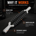 Muscle Roller Stick for Deep Muscle Recovery, Double Row Massage Roller | Double Row Design | Smooth Controlled Rolling | Large Muscle Coverage | Workout Recovery | Portable Recovery Tool