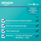 Amazon Basic Care Loperamide Hydrochloride 2 mg and Simethicone 125 mg Tablets, Multi-Symptom Relief, Anti-Diarrheal, Bloating and Cramps, Gas Relief, 24 Count
