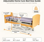 Rotating Electric Hospital Beds for Home Use, 90° Sit-to-Stand Nursing Medical Bed for Seniors and Disabled with Adjustable Height, Backrest, Leg Rest, 550 lbs Capacity, Mattress Included