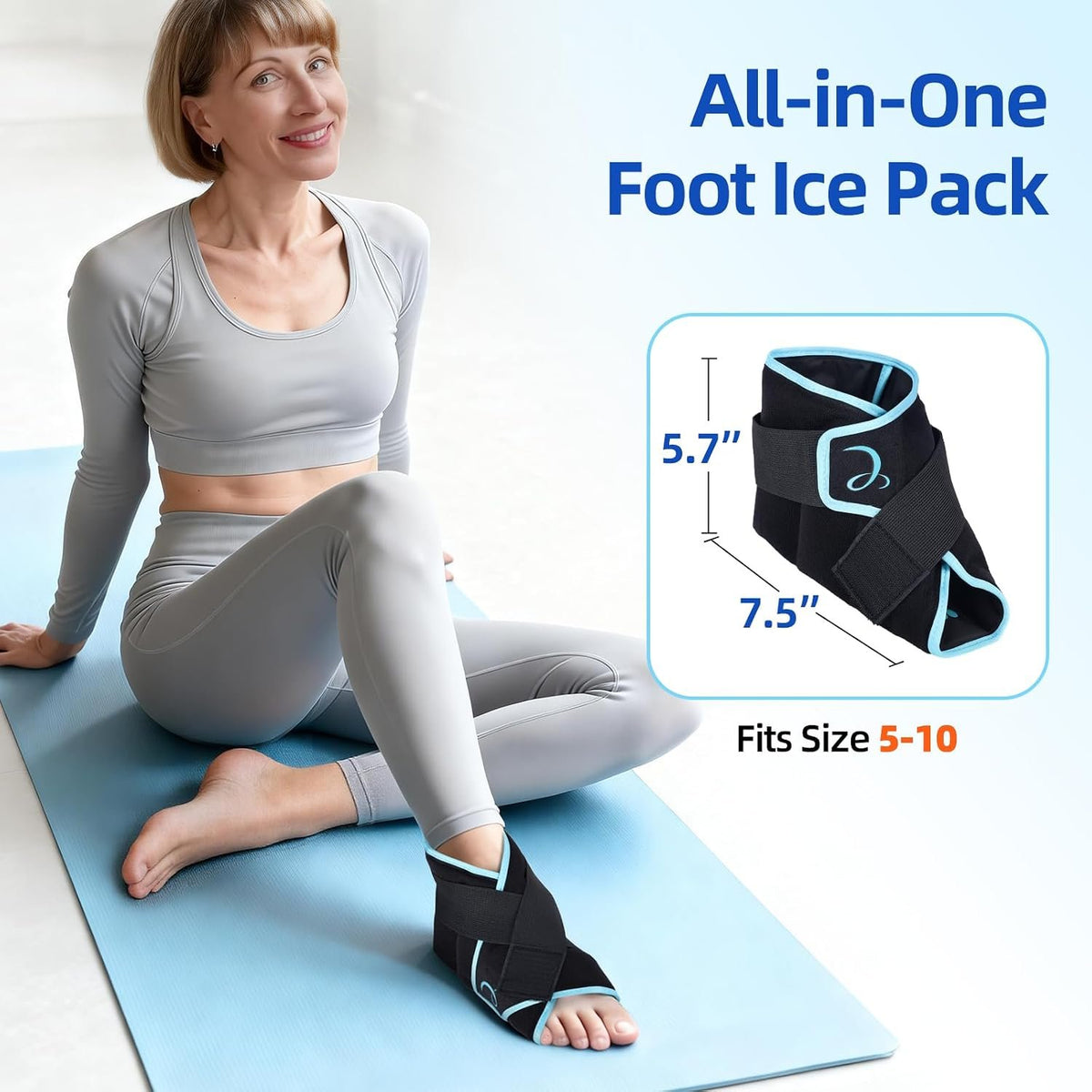 Comfytemp Ankle Foot Ice Pack Wrap for Plantar Fasciitis Relief, Heel Pain