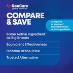 GenCare Mucus Relief Guaifenesin 600mg Extended-Release, 100 Ct | Compares to Mucinex; 12-hour expectorant relief for chest congestion & cough, thins and loosens mucus fast