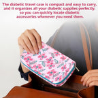 Lightweight Diabetes Travel Case, Diabetic Bag, Pink Flora | Portable Diabetic Supplies Travel Case for Glucometer, Blood Sugar Test Strips, Lancets & Syringes?Case Only ?