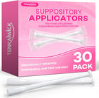TENKAIWICK 30 Pack Disposable Vaginal Suppository Applicator for Women, Vaginal Applicator fits Size 0/00 Cap-Sules and Most Pills, Tablet Suppositories, Individually Wrapped