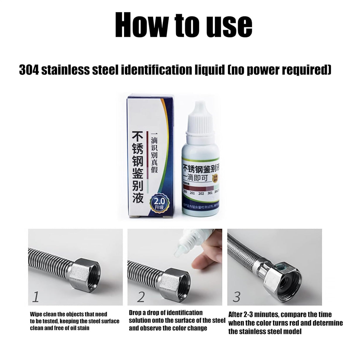 Metal Analysis Solution: Fast Color Change Agent, Steel Differentiation Drop, Portable Test Kit | Reliable Manganese Content Tester for Assessment Accessories