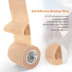 OK TAPE Self Adherent Cohesive Bandages Wrap 12Packs 2" x 5 Yards | Non-Woven Elastic for Thumb Finger Wrist Ankle Self Adhesive Bandage Wrap Breathable Vet Wrap Bandages Tape (Mixed Colors)