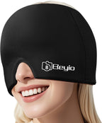 Migraine Relief Cap, All Around Gel Covered Reusable Headache Relief Cap, Black Migraine Cap for Headache Relief, Puffy Eyes
