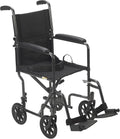 Drive Medical Folding Transport Wheelchair, Swing-Away Footrest, Silver | Lightweight Transport Wheelchair Folds for Easy Storage and Travel with Swing-Away Footrest for Simple Transfers