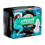 Whisper Bindazzz Nights 16 XXL+ Sanitary Pads, Upto 0% Leaks All Night Long, For Very Heavy Flow, Nearly 60% Longer with Wider Back, Active odor lock so you feel fresh, Disposable Wrapper