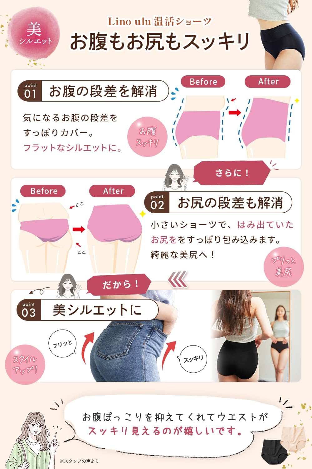 Lino Ulu 3 Underwear and Base Layers 100% Cotton High Waist