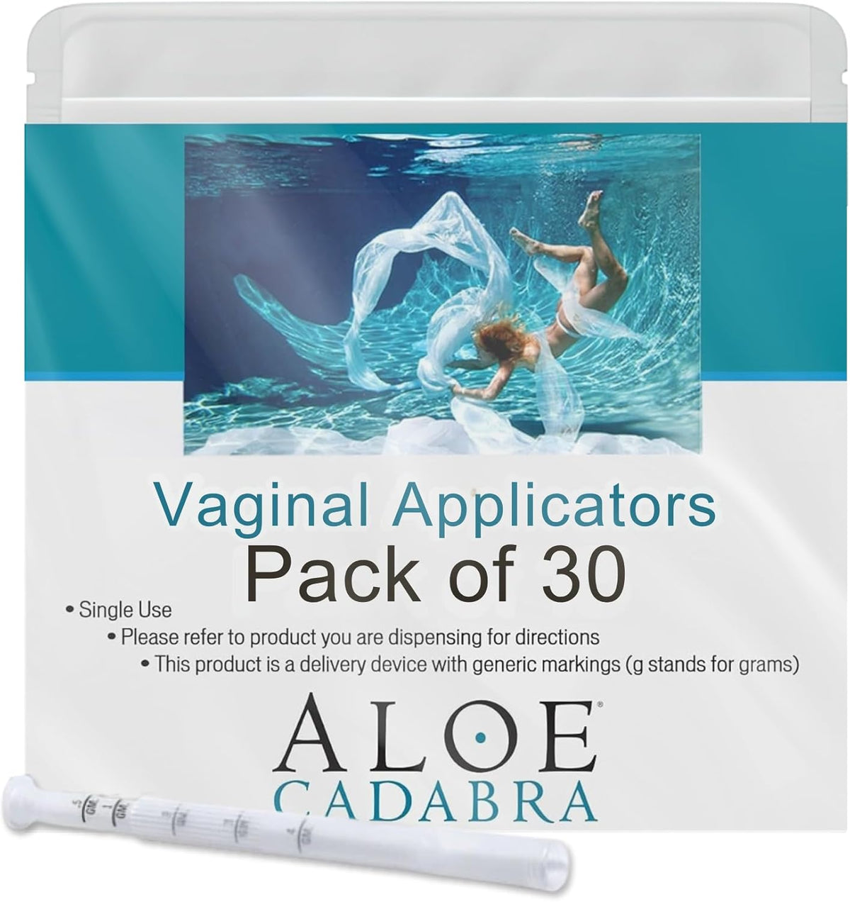 Extra Disposable Vaginal Applicators (30 Pack) Individually Wrapped, Fits Threaded Vaginal Creams and Contraceptive Gels