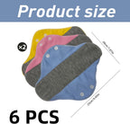 6 Pack Washable Sanitary Pads Reusable Cotton Cloth Pads for All Women