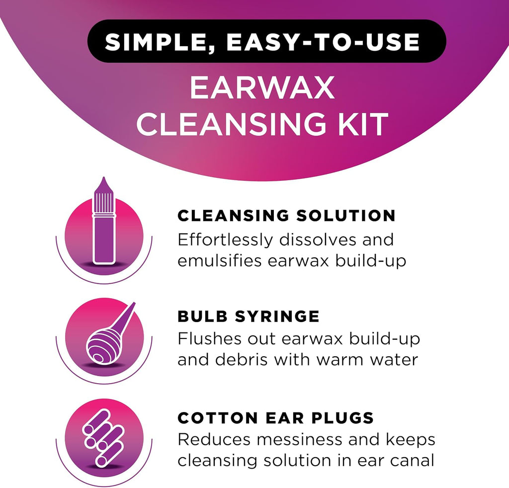 LIPO Earwax Removal Kit, Ear Wax Drops with Bulb Syringe & Plugs