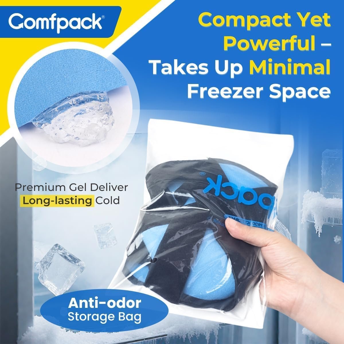Comfpack Plantar Fasciitis Relief Ice Packs, 2PCS Heel Ice Pack Warp