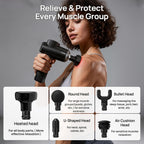 Massage Gun Deep Tissue Portable Muscle Massager Heat Therapy 12mm | LED Display, 12mm Deep Tissue Relief Back Neck Shoulder Legs, Quiet Home Gym Travel, Men Women Athletes,FSA Eligible HSA