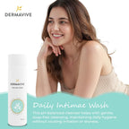 Dermavive Intimate Wash, Gentle Feminine Cleanser for Women, Soap-Free pH-Balanced Hygiene Wash, Dermatologist Tested, Odor Control, Daily Use, 250ml (8.45 fl oz)