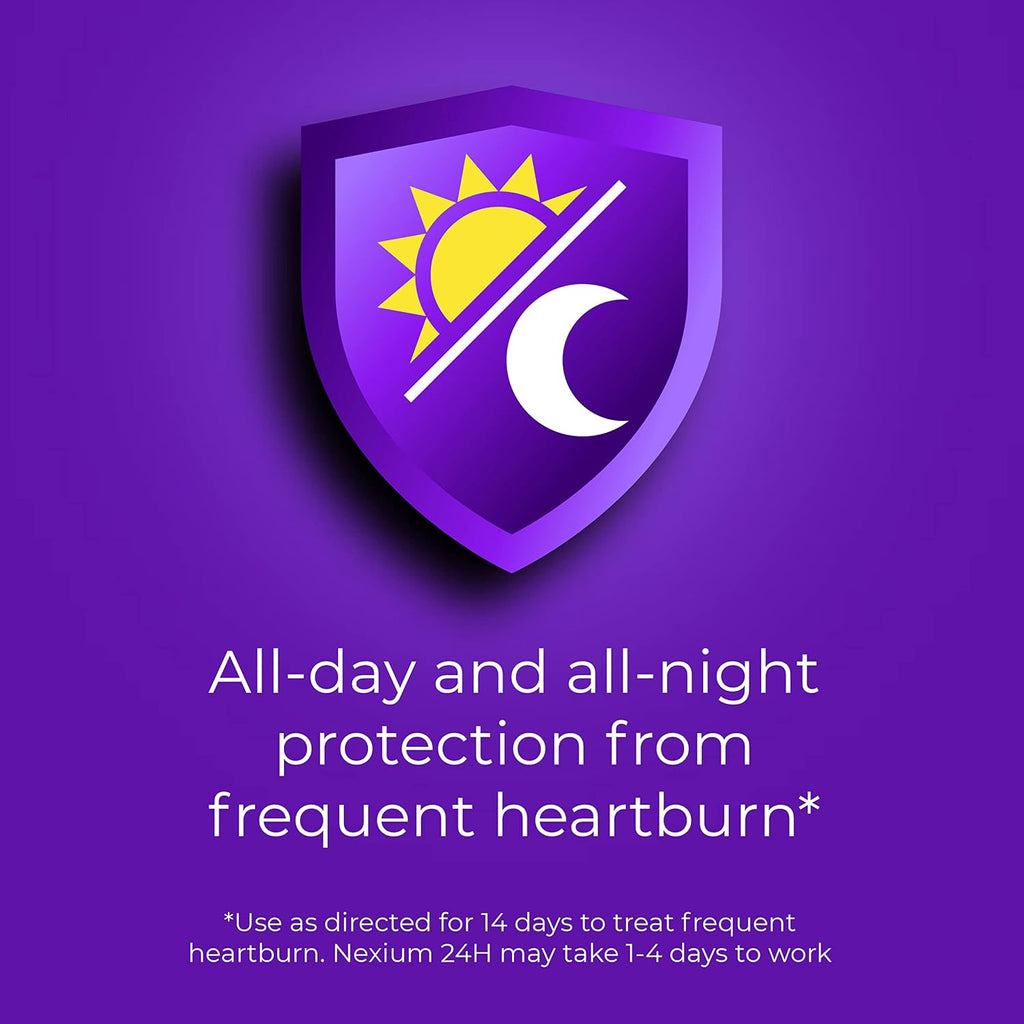 Nexium 24HR Acid Reducer Heartburn Relief Capsules, 42 Count | All-Day and All-Night Protection from Frequent Heartburn, Heartburn Medicine with Esomeprazole Magnesium