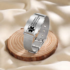 Custom Medical Bracelet for Women Men - Personalized Engraved Stainless Steel Waterproof Emergency Alert Medical ID Bracelet Allergy Wristband
