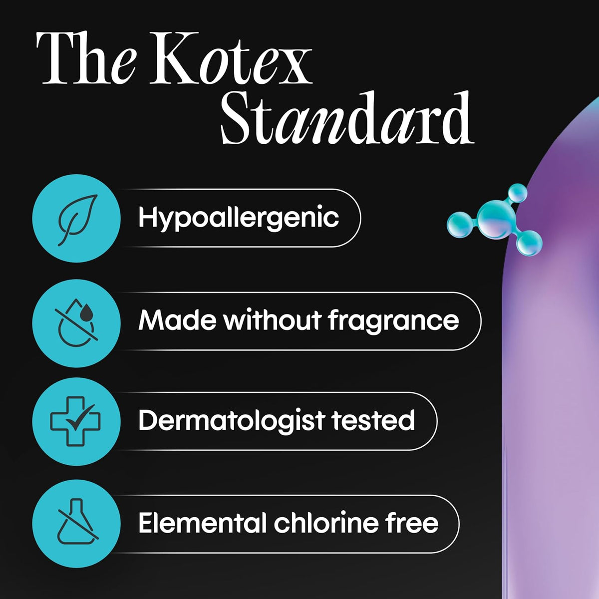 Kotex BioCare Ultra Thin Pads, Wings, Heavy, 72 Count, 3 Packs of 24