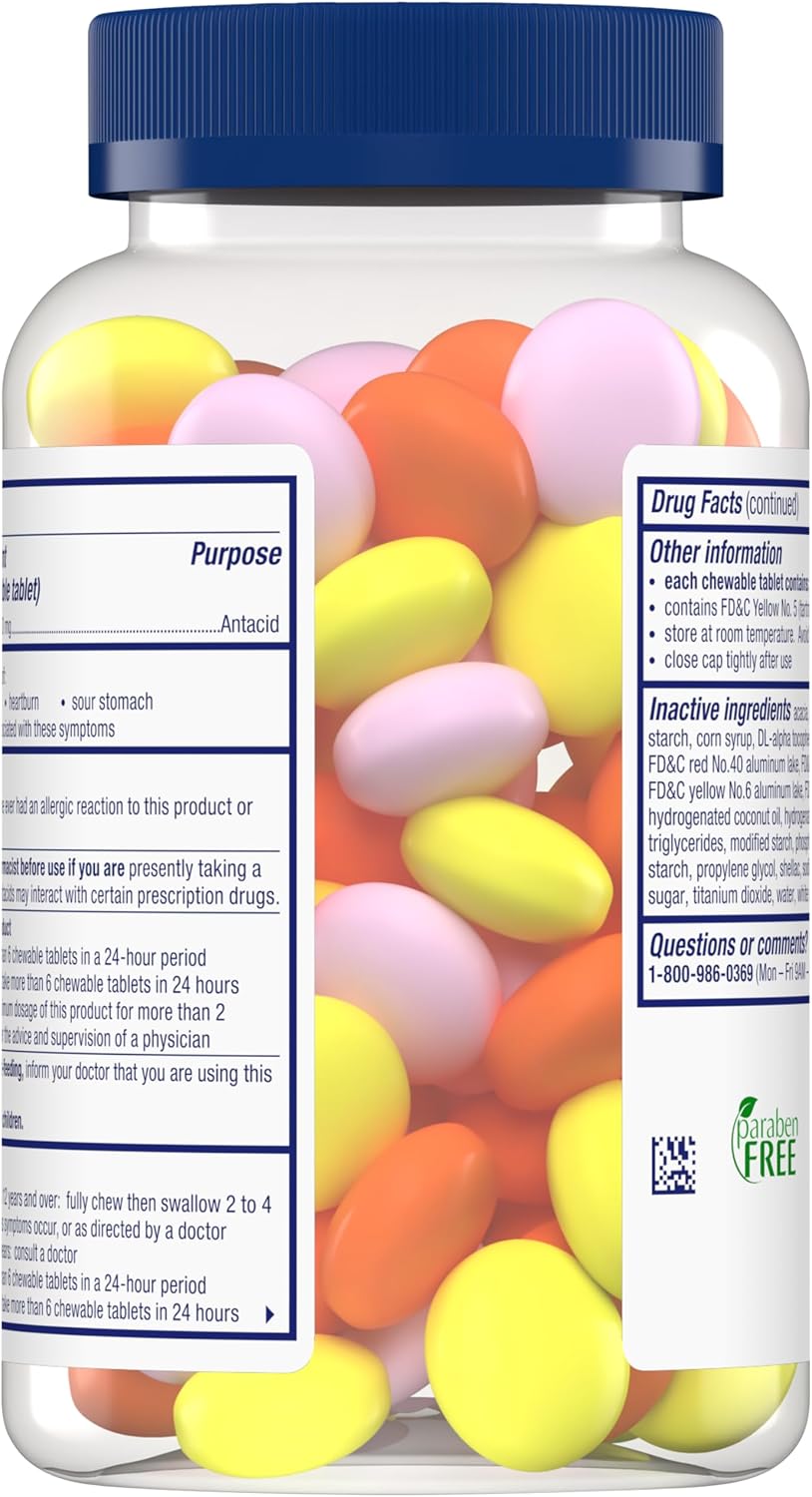 Alka-Seltzer Extra Strength Heartburn ReliefChews, Antacid for Fast Heartburn & Acid Indigestion Relief On the Go, 200 Ct