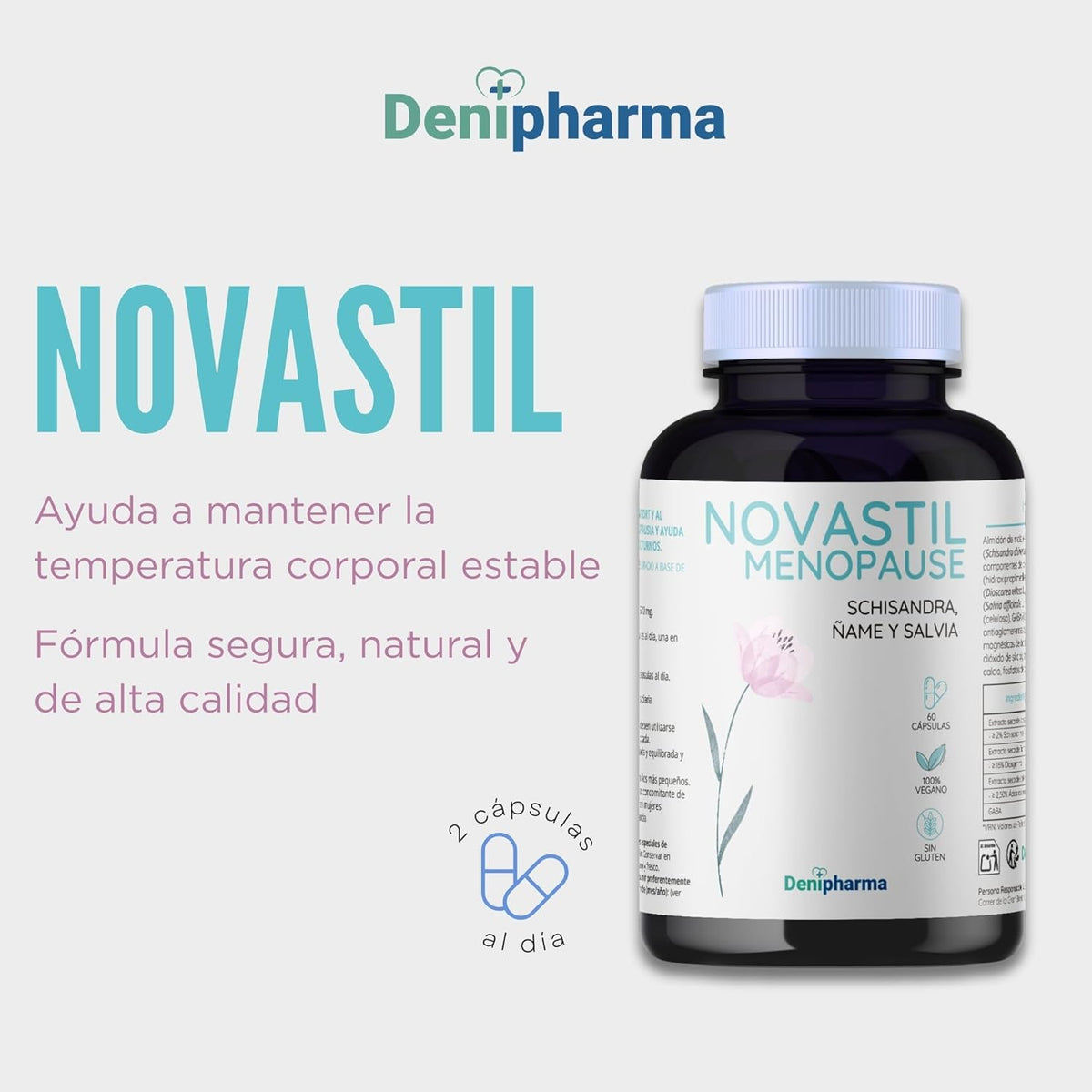 Novastil Menopause - Relief of Hot Flashes and Night Sweats, Hormonal Balance, Mood, Reduces Irritability, Mood Swings & Fatigue | DENIPHARMA