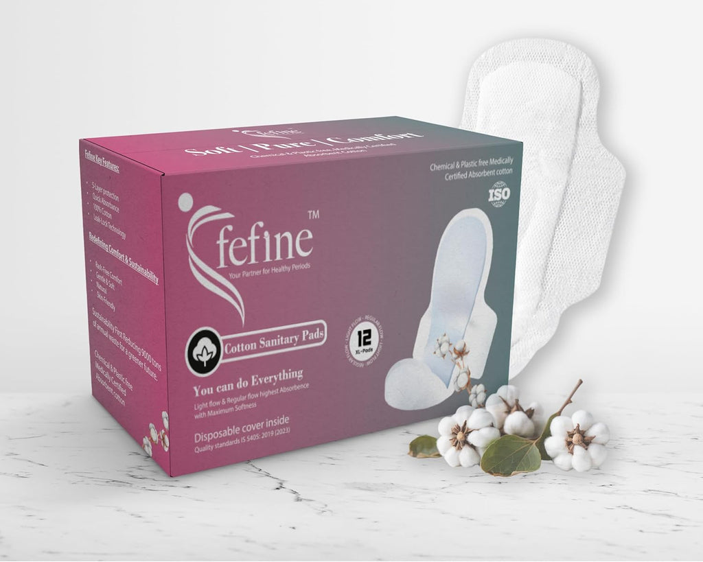 Organic Cotton Sanitary Napkins for Women XL – 12 Pads With Disposable Cover | Biodegradable, Rash-Free & Nature Friendly | 5 Layer Leak Lock | Day & Night Use | Crafted with 100% Certified Pure Cotton