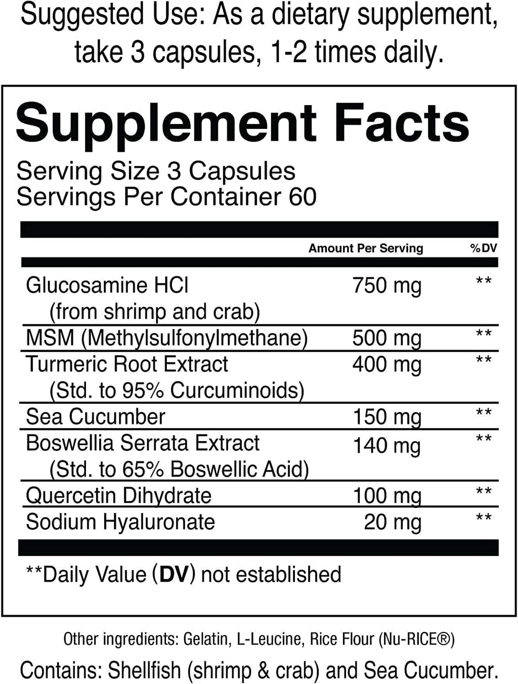 Jocko Fuel Joint Support Glucosamine Chondroitin Supplement | 60 Serving