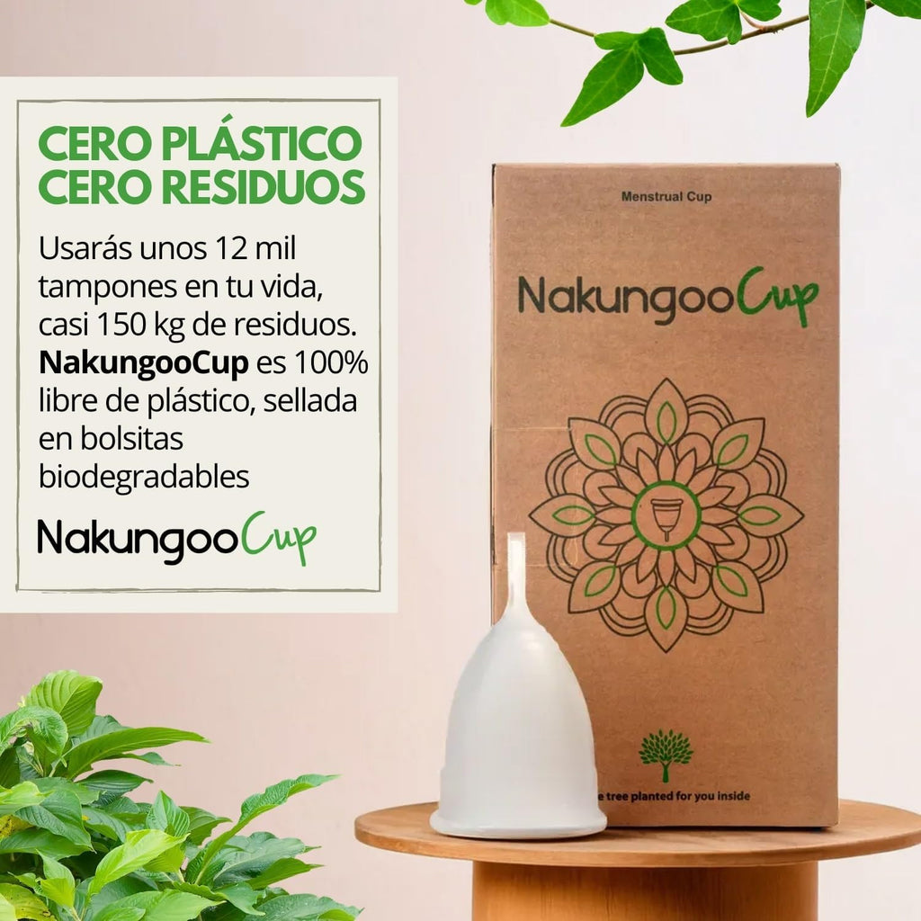 Nakungoo Menstrual Cup Soft 100% Certified Medical Silicone, Hypoallergenic, Reusable, Eco-Friendly for Abundant Flow | Starter Kit 2 Sizes (S and L) with Sterilizer Cup, Bag and Brush