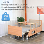 Extra Wide Full Electric Adjustable Hospital Beds for Home Nursinghome Use | Ultra Wide Medical Bed with Mattress , Built in Toilet, Adjustable Height & lateral tilting for Elderly Seniors Disabled