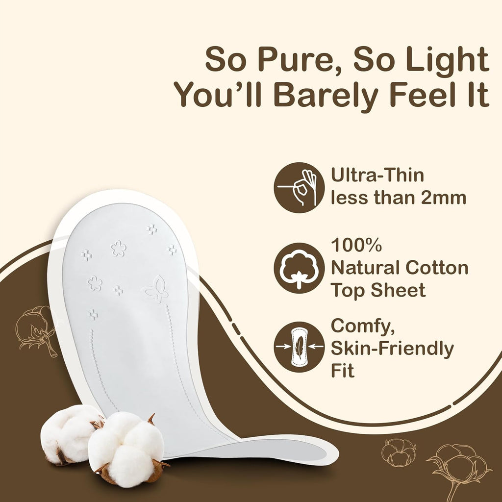 Evereve Pure Cotton Panty Liners for Women, 180mm, Pack of 60, Ultra-Soft, Breathable & Rash-Free, Ideal for Daily Discharge, Spotting & Everyday Freshness, All Day Comfort for Non-Period Days