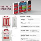 Large First Aid Kit for Business- Plastic Wall Mounted First Aid Box,Hard Case First Aid Kit, Emergency Kit for Car,Home,Offices - 408 Piece
