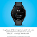 Garmin Forerunner® 165, Running Smartwatch, 43mm, Black | Essential Training & Recovery Features, Built-In GPS for Distance, Pace & Speed, Garmin Coach, Daily Suggested Workouts