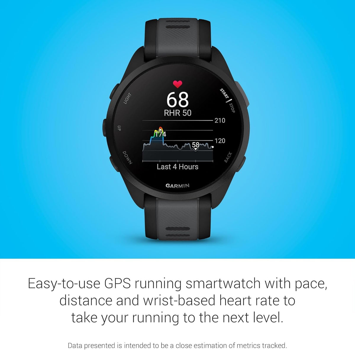 Garmin Forerunner® 165, Running Smartwatch, 43mm, Black | Essential Training & Recovery Features, Built-In GPS for Distance, Pace & Speed, Garmin Coach, Daily Suggested Workouts