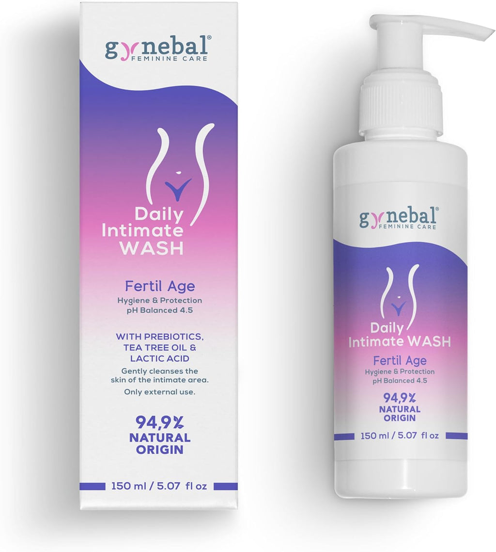 GYNEBAL - Intimate Soap for Women Fertile Age – pH 4.5 – Purifying with Tea Tree + Prebiotic + Lactic Acid – Daily Intimate Hygiene Gel – 150 ml