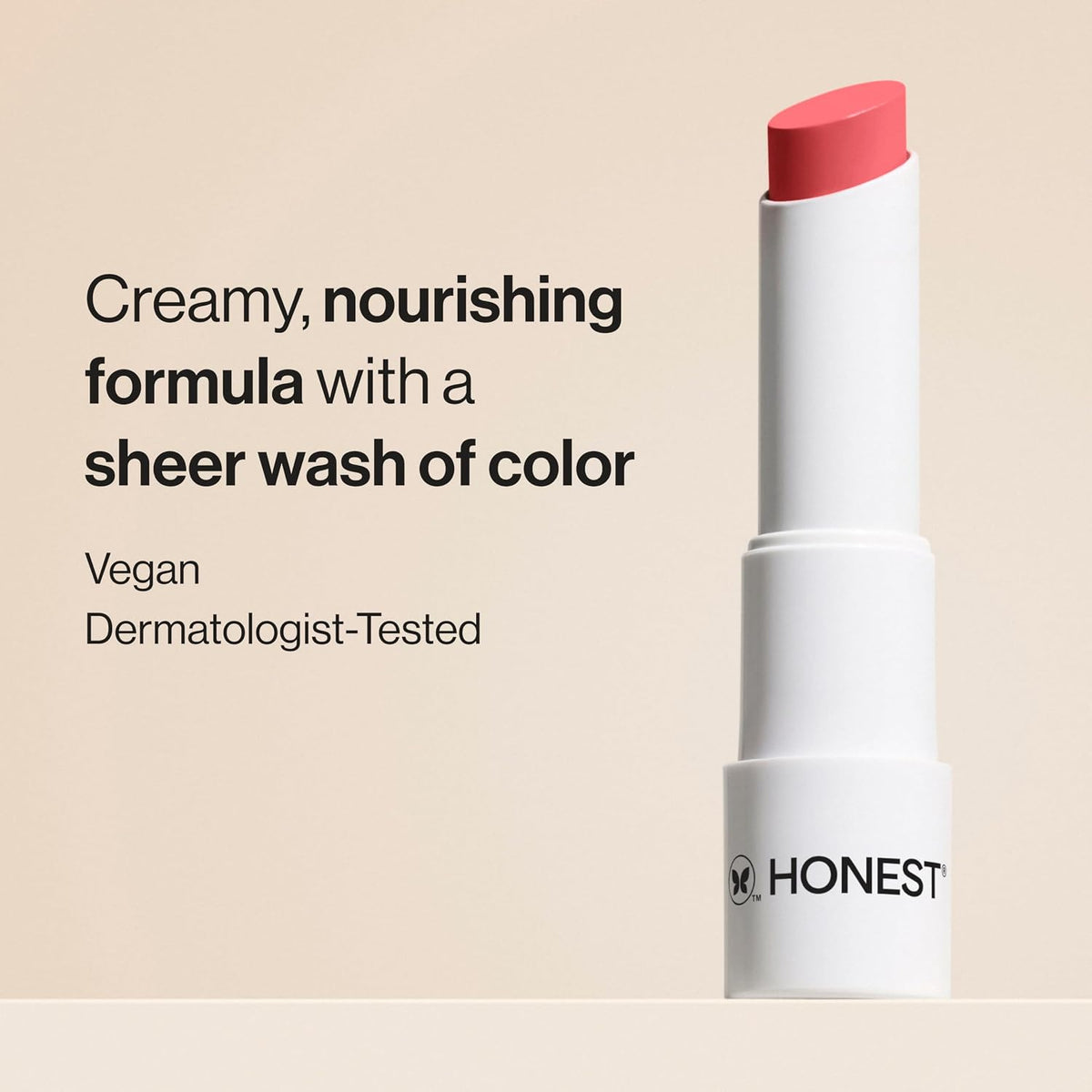 Honest Beauty Moisturizing Vegan Tinted Lip Balm, Antioxidant-Rich, Melon