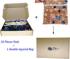 10 Pcs Reusable Sanitary Pads for Women Sanitary Pads for Day and Medium Flow, Washable Bamboo Cloth (26 x 18 cm)