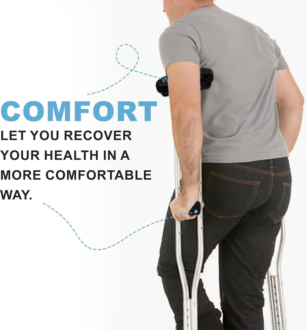 SPRING SEAON Plush Memory‑Foam Crutch Underarm Pad & Hand‑Grip Covers–Universal Fit, Breathable Moisture‑Wicking, Machine‑Washable Cushion for Crutches, Pain Relief & Chafing Protection