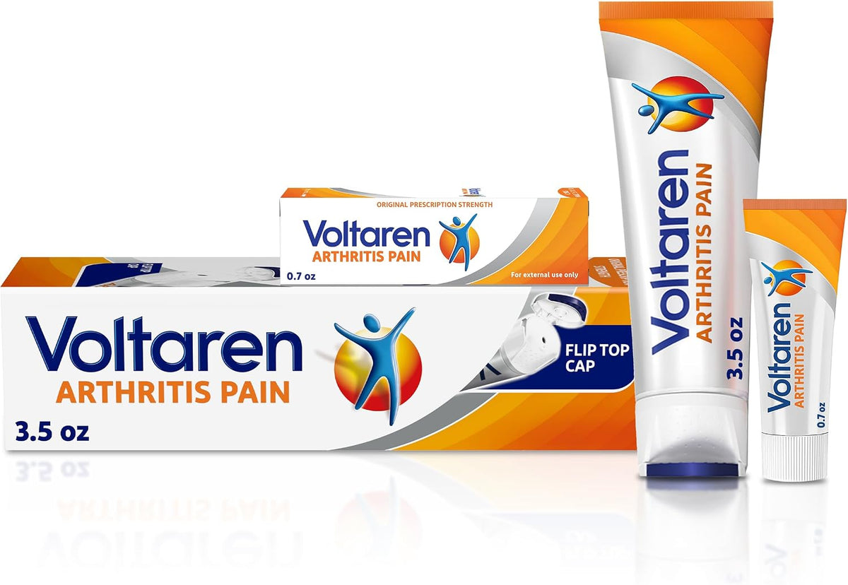 Voltaren Arthritis Pain Gel, One 100 g Tube and one 20 g Travel Size Tube | Prescription Strength Topical Arthritis Pain Relief with Diclofenac, Targets Inflammation, Improves Mobility, Easy Open Cap