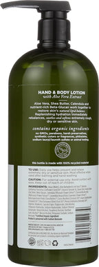 Avalon Organics Hand & Body Lotion, Aloe Unscented, 32 Oz