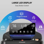 CURSOR FITNESS 16% Incline Treadmills for Home Small with 3 LED Displays | 400LBS Capacity Foldable Walking Pad Treadmill with Low Noise 3.0HP Motor, Portable Treadmill 0.6-7.0MPH