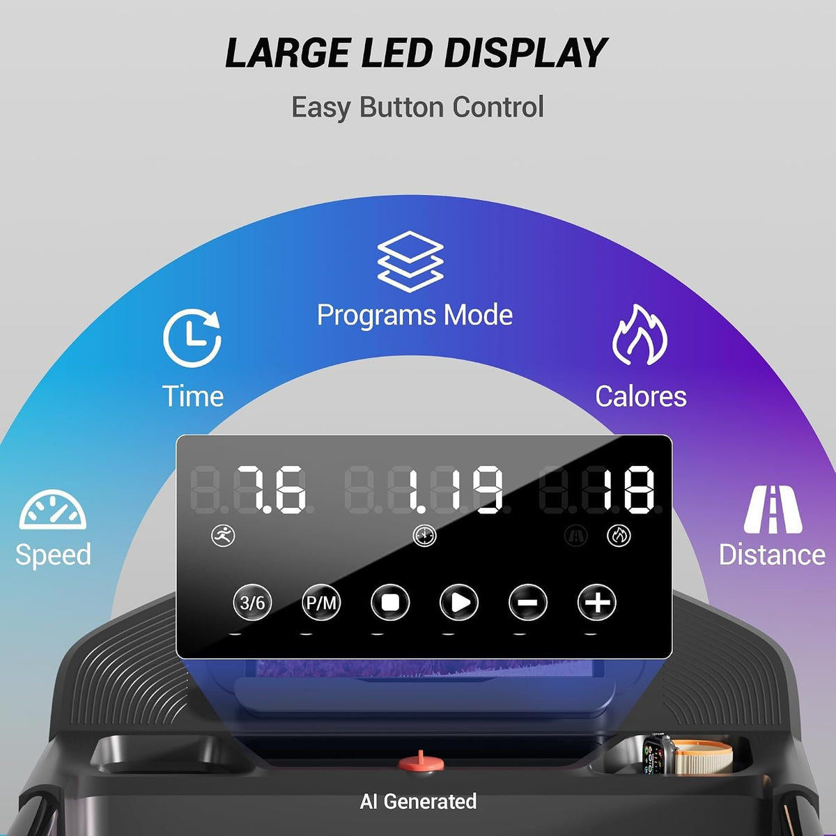 CURSOR FITNESS 16% Incline Treadmills for Home Small with 3 LED Displays | 400LBS Capacity Foldable Walking Pad Treadmill with Low Noise 3.0HP Motor, Portable Treadmill 0.6-7.0MPH